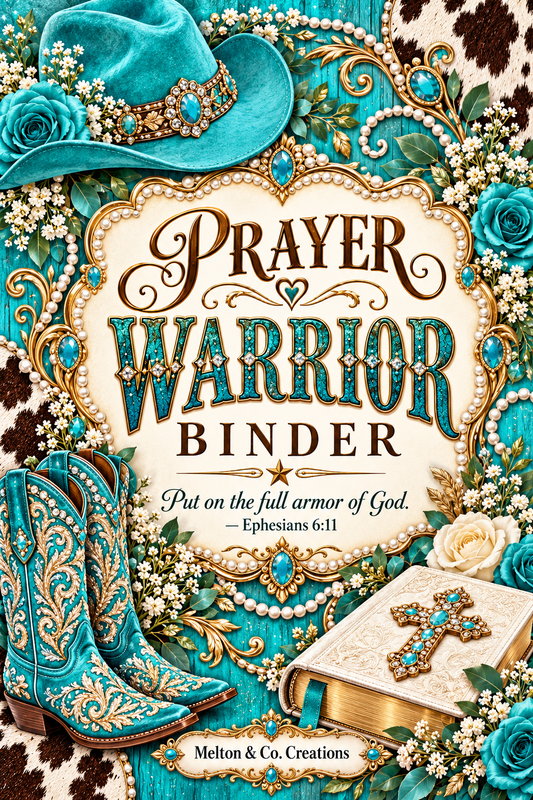 Teal Cowgirl Prayer Warrior Binder – Digital Download